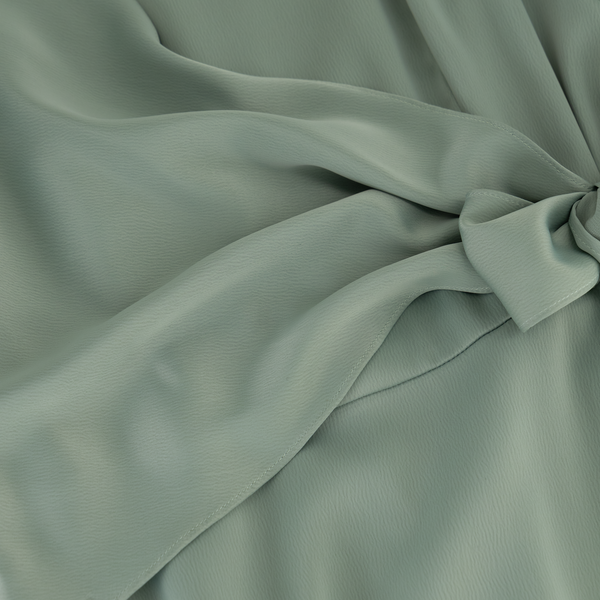 Classic Elegant Satin Wrap Maxi Dress - Light Green