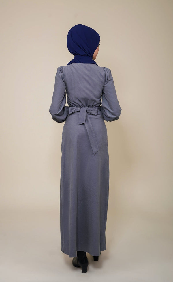 Chamomel Dresses 100% Corduroy Cotton Belted Dress