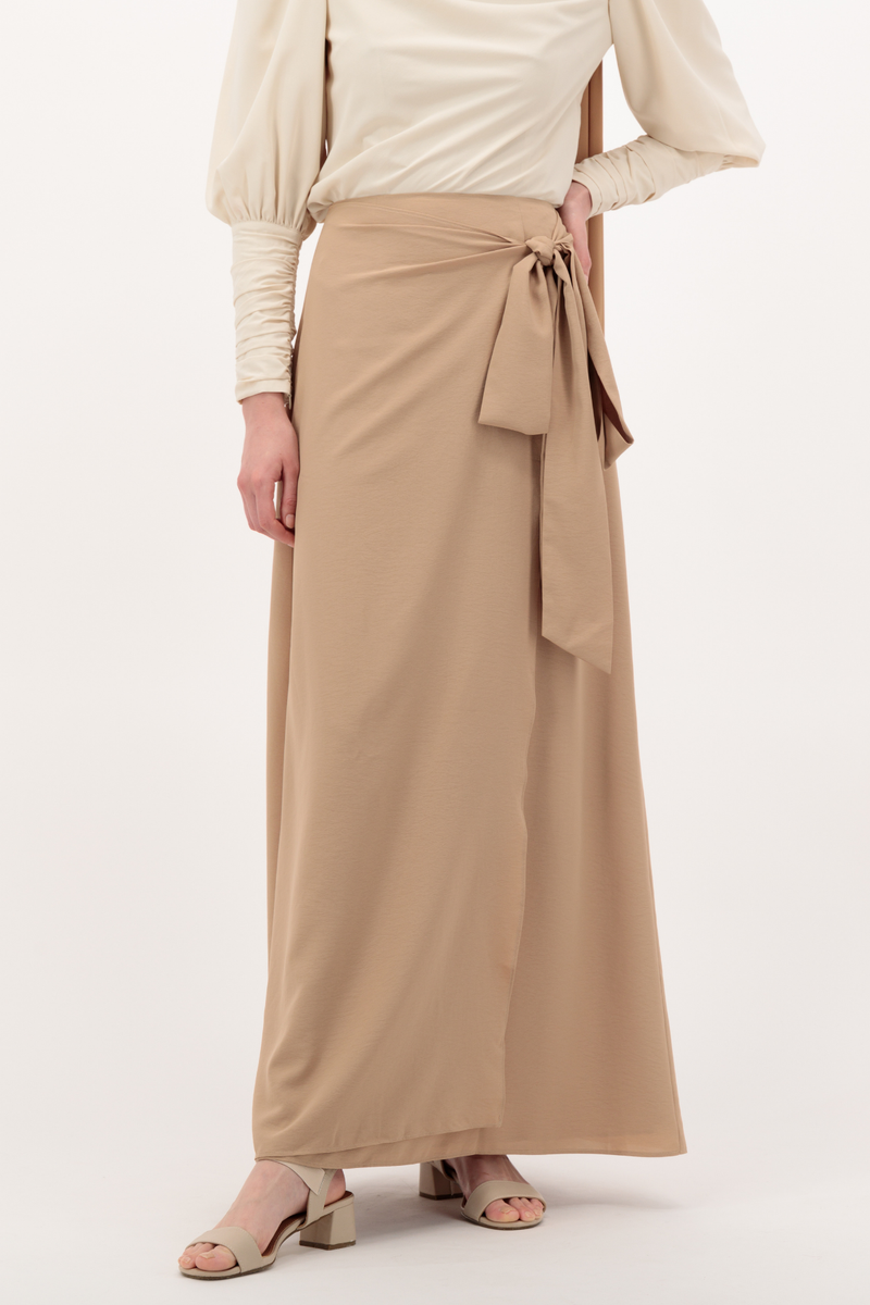 Summer Maxi Wrap Skirt - Camel