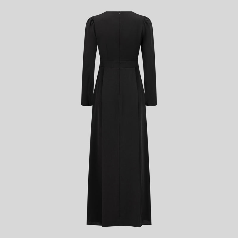 Classic Maxi Crepe Dress - Black