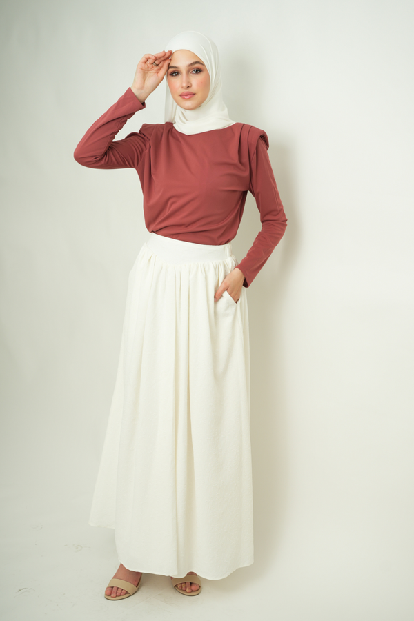 Luxury Patterned Skirt - White