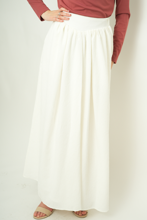 Luxury Patterned Skirt - White