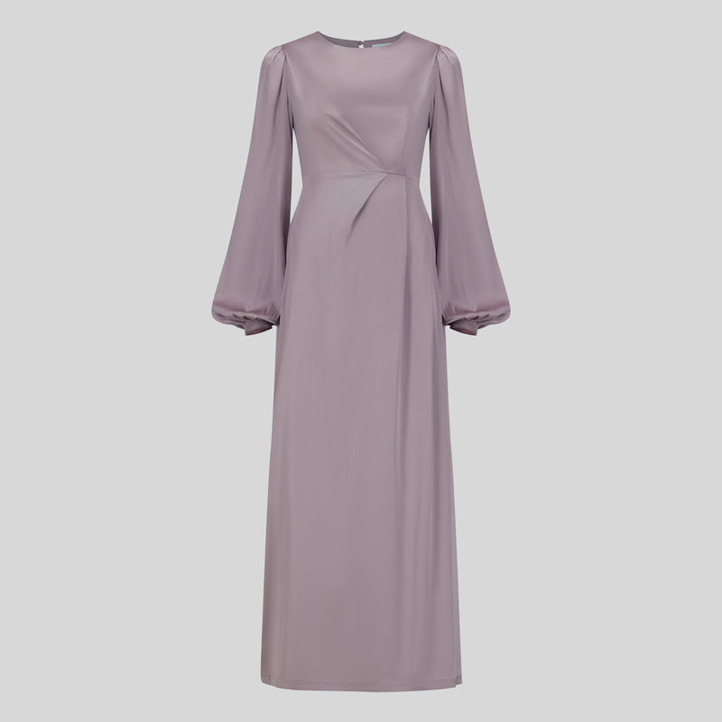 Satin Classy Evening  Dress - Purple