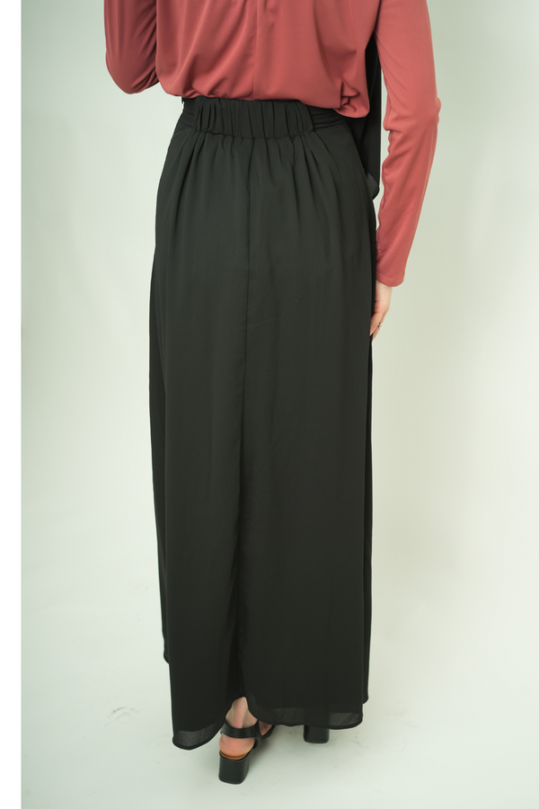 Summer Classic Maxi Chiffon Skirt - Black
