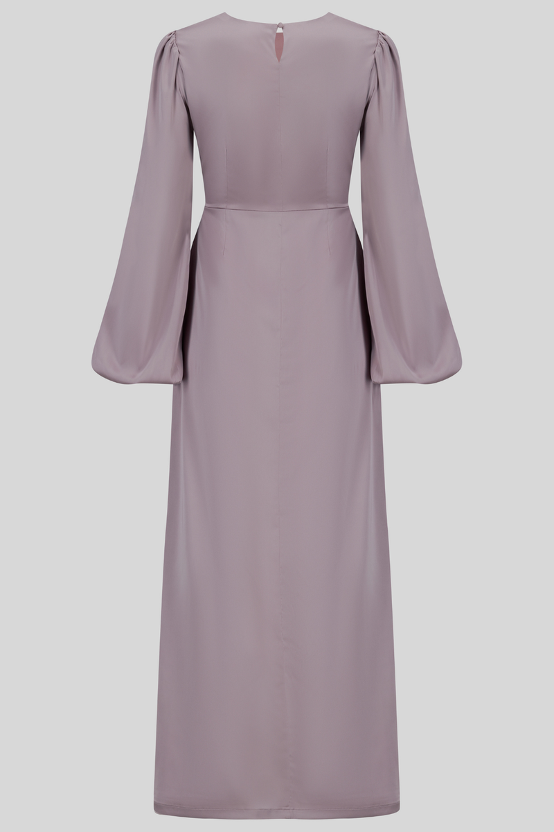 Satin Classy Evening  Dress - Purple