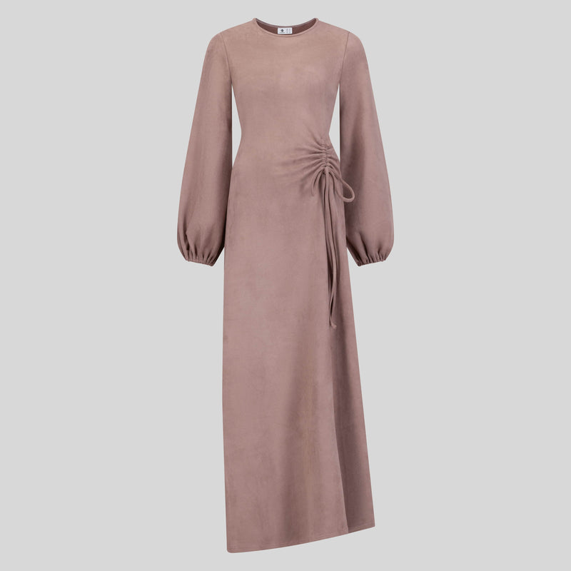 Class Chic Suede Maxi Dress - Pink