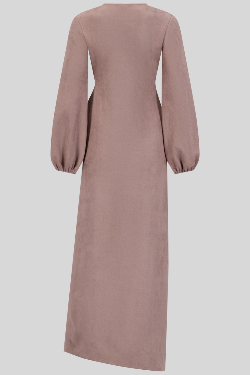 Class Chic Suede Maxi Dress - Pink