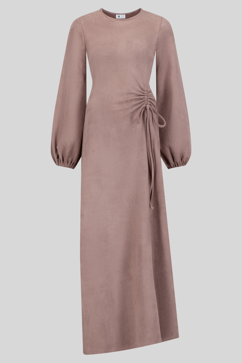 Class Chic Suede Maxi Dress - Pink