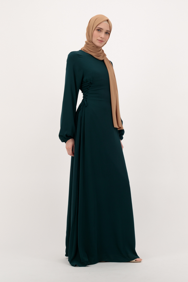 Flattering Chiffon Vintage Dress - Green