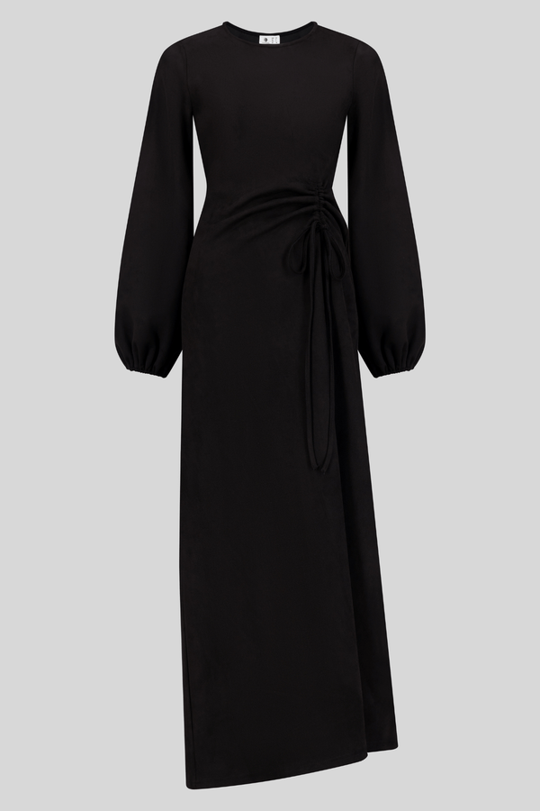 Chamomel Dresses Class Chic Suede Maxi Dress - Black