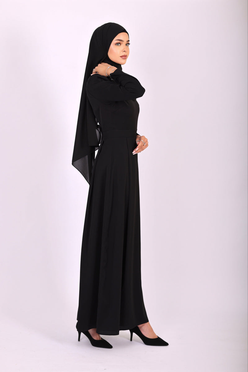 Chamomel Dresses Classic Maxi Crepe Dress - Black