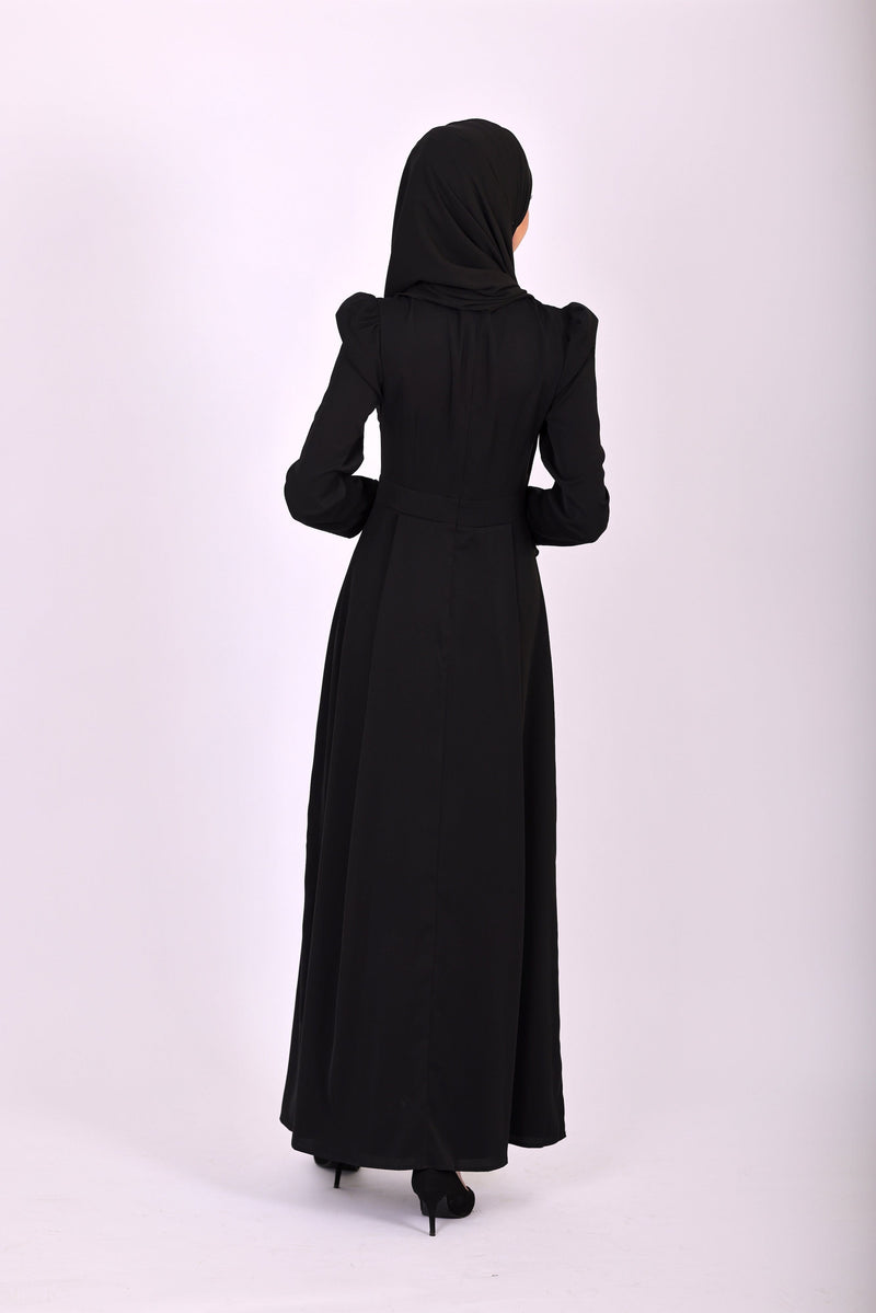 Chamomel Dresses Classic Maxi Crepe Dress - Black