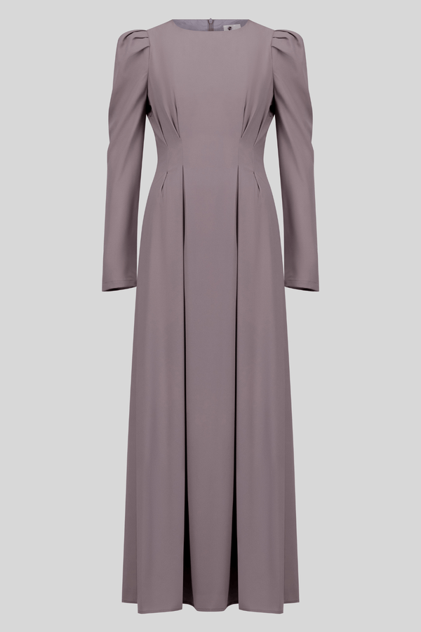 Chamomel Dresses Classic Maxi Crepe Dress Puff Sleeves - Light Purple