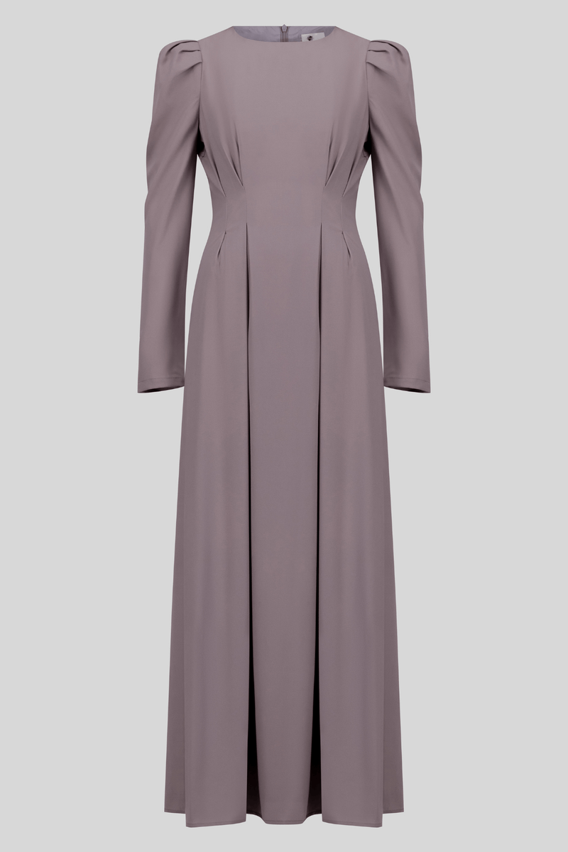 Chamomel Dresses Classic Maxi Crepe Dress Puff Sleeves - Light Purple