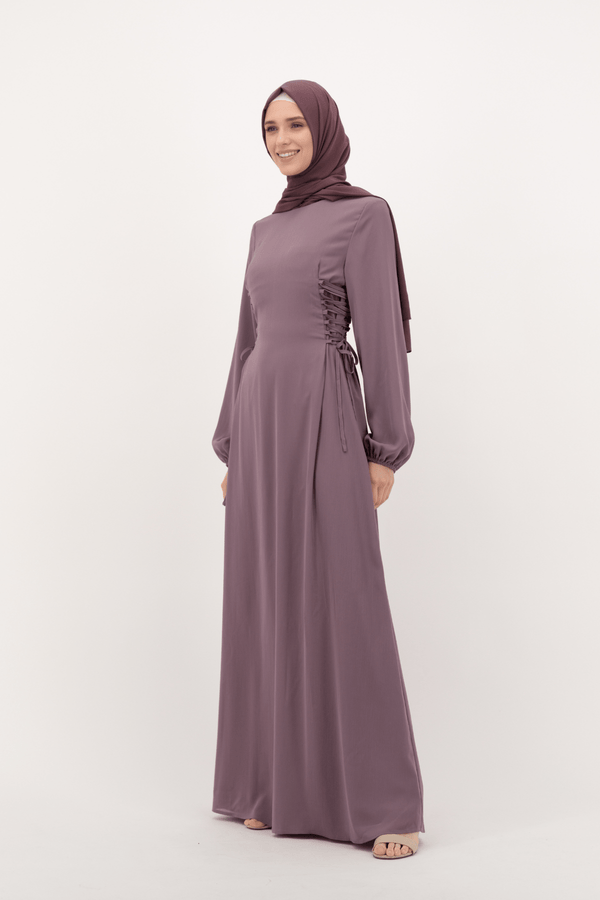 Chamomel Dresses Flattering Chiffon Vintage Dress - Purple