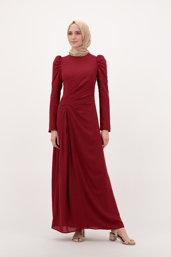 Chamomel Dresses Luxury Chiffon Maxi Evening Dress- Red