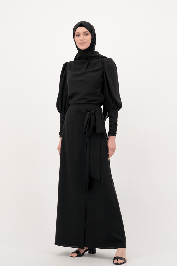 Chamomel Long Skirts Summer Maxi Wrap Skirt - Black