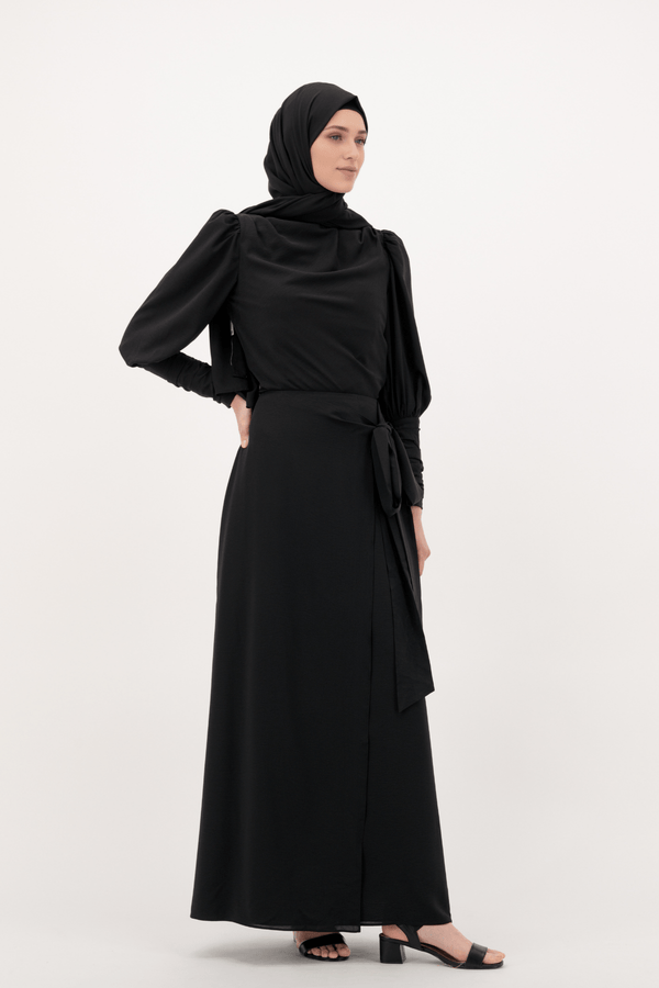 Chamomel Long Skirts Summer Maxi Wrap Skirt - Black