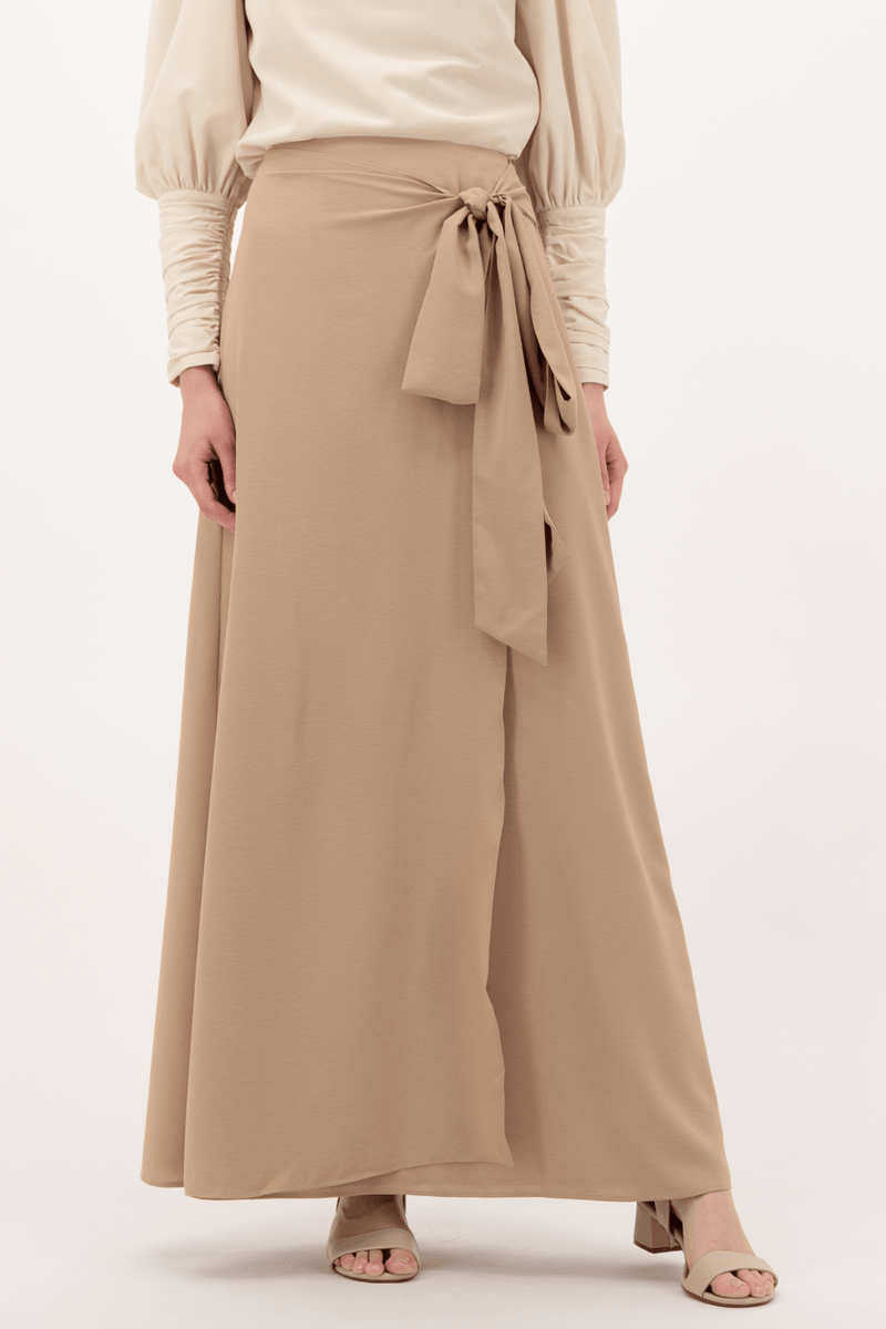 Chamomel Long Skirts Summer Maxi Wrap Skirt - Camel