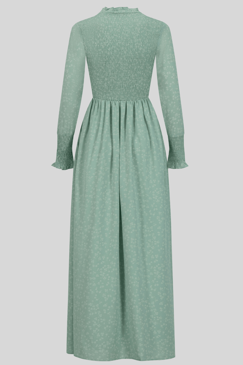 Chamomel Dresses Summer Modest Flowered Beach Dress - Green