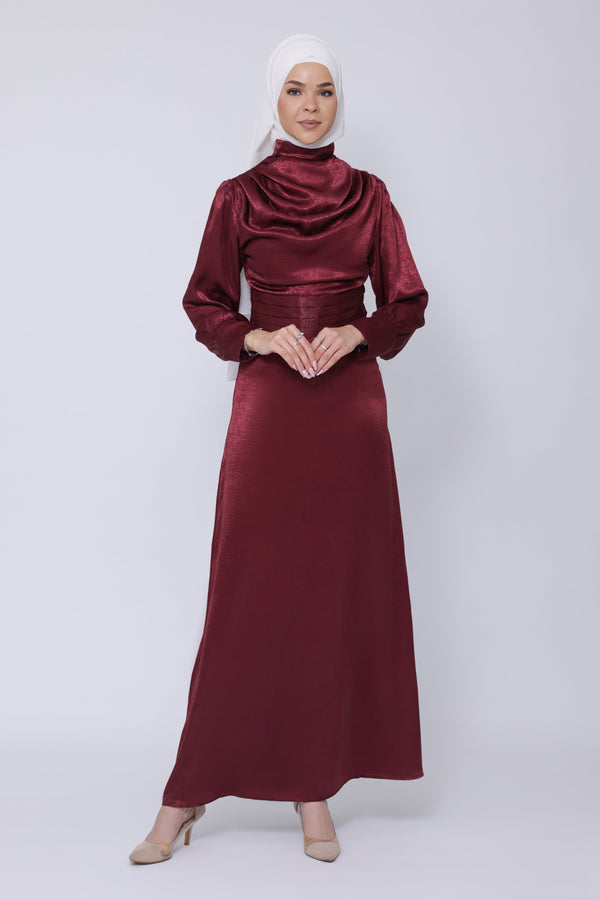 Chamomel Dresses 36 Luxury Velvet Satin Maxi Dress - Red