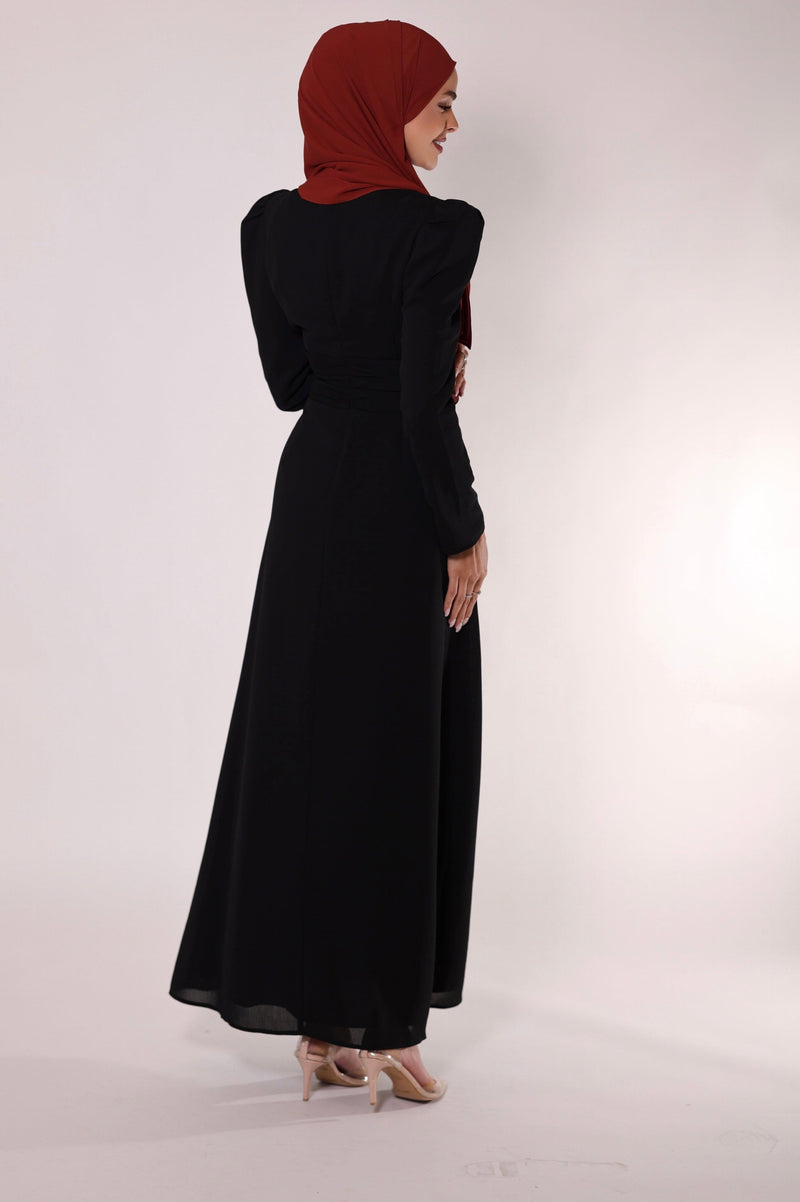 Chamomel Dresses Classic Maxi Chiffon Dress - Black