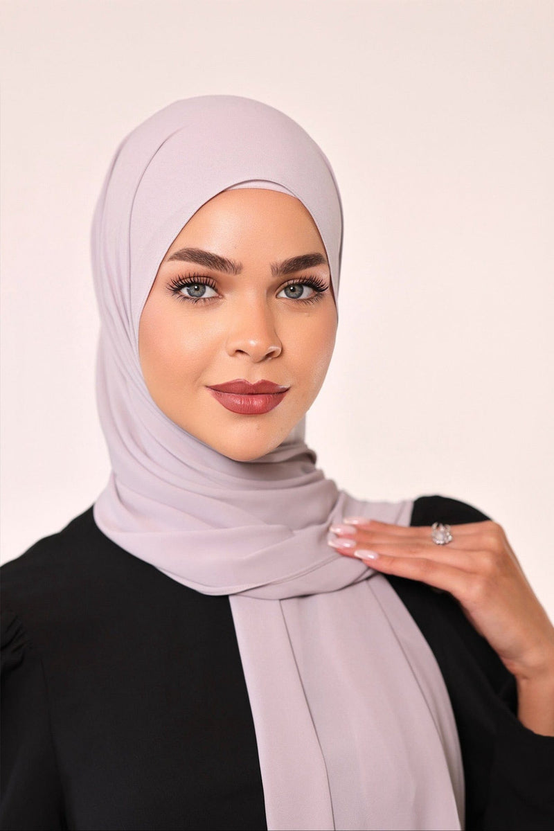 Chamomel Shawls Luxury Crepe Chiffon Hijab - Light Purple