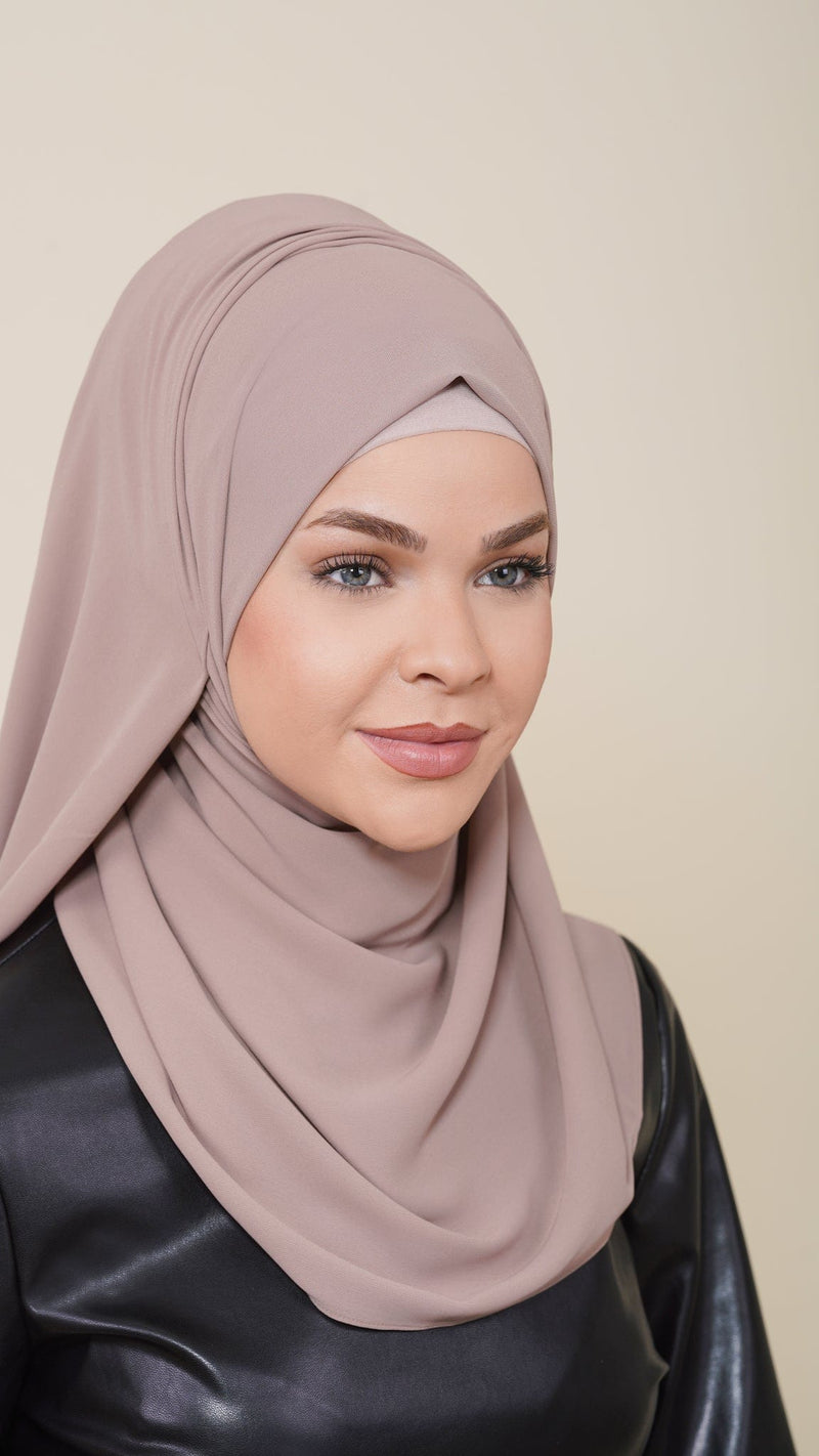 Chamomel Shawls Luxury Crepe Chiffon Hijab - Nude