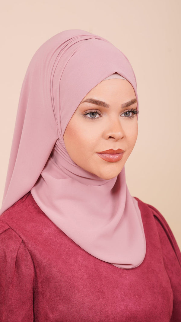 Chamomel Shawls Luxury Crepe Chiffon Hijab - Pink