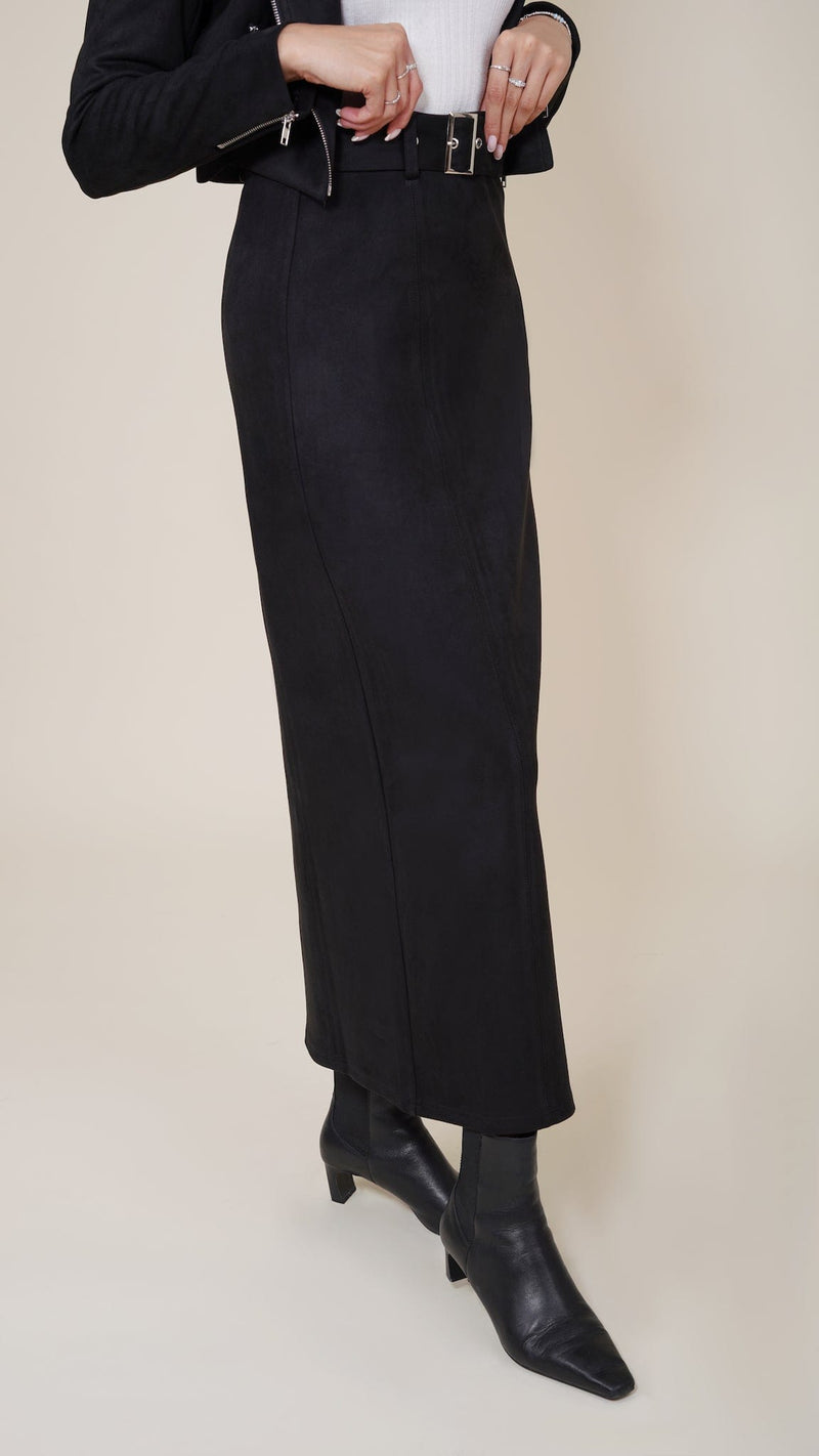 Chamomel Long Skirts Maxi Suede Pencil Skirt