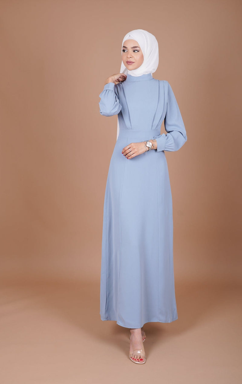 Chamomel Dresses XS / blue Classic Elegant Maxi Crepe Dress
