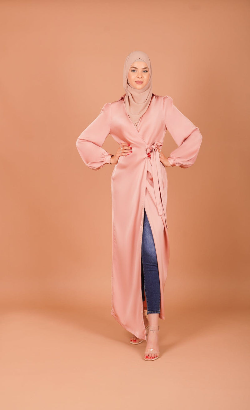 Chamomel Dresses XS / pink Luxury Satin Maxi Wrap Dress